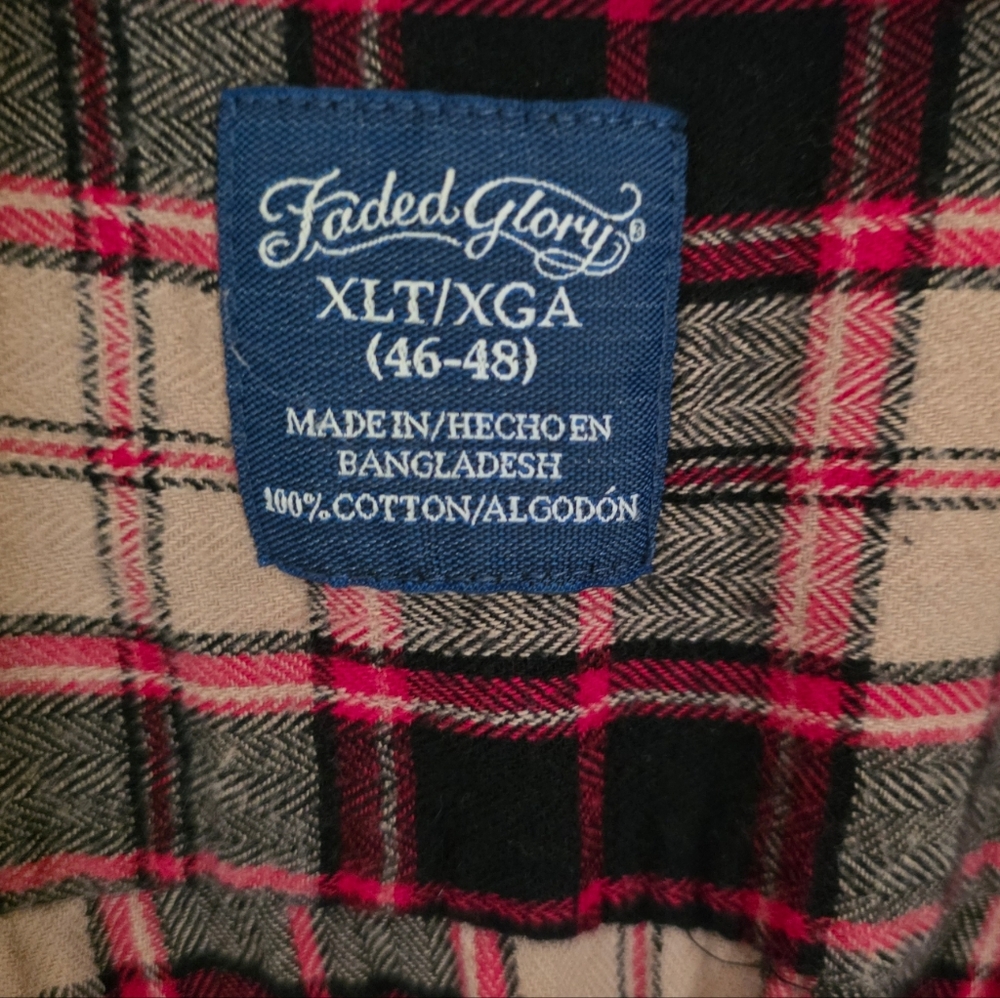 Mens XLT Plaid Button-Down Shirt - Picture 7 of 7